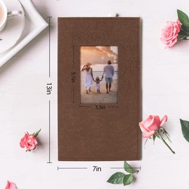 RECUTMS Photo Album 4x6 300 Photos Leather Cover Photo Book Albums with 300 Horizontal Pockets for Family Wedding Anniversary Baby (Coffee)