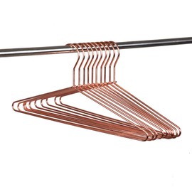 Quality 17" Rose Gold Sturdy Metal Hanger 120 Pack, Copper Clothes Hangers, Heavy Duty Coat Hangers, Standard Suit Hangers for Jacket, Shirt, Dress