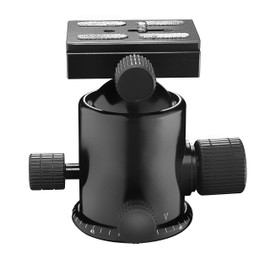 Mantona Basic TBH 3rd VIII Ball Head - 360° Panoramic Ball Head with Friction and Quick Release Plate, Load Capacity 25 kg, Height 12 cm, Weight 740 g, for Photo Tripod, DSLR and DSLM Camera