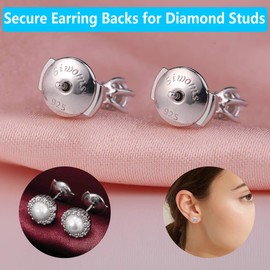 2-Pairs 14K Gold Locking Earring-Back Replacements for Studs, Hypoallergenic 925 Silver Secure Backings (No Fading, Comfort)