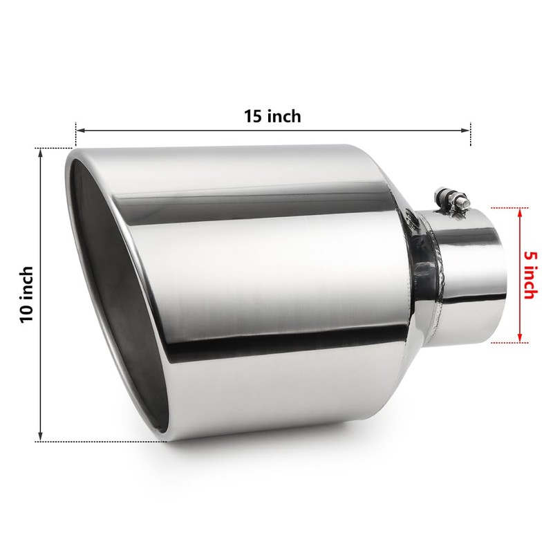 A-KARCK Exhaust Tip 5" Inlet to 10" Outlet, 15" Overall
