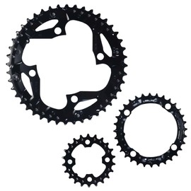 Ausi 3pcs Bicycle Chainrings 22/32/44T Speed Crankset Chain Ring Set with Bolts, Durable Steel Bike Replacement Gear Parts