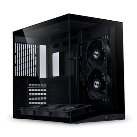 LIAN LI O11D MINI V2 Flow | Compact ATX Mid-Tower Airflow Computer Case | Panoramic View | High-Performance Airflow | Includes 5 x 120mm Reverse Blade Fans | Cable Management | Black (O11DMIV2FX)