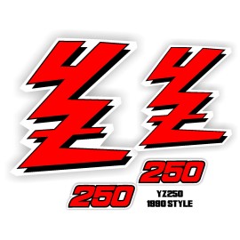 Factory EFX Yamaha YZ250 Factory Style Shroud Graphics Kit  89-92  YZ 250 decals 1990 Red