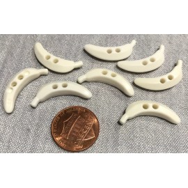 Dill Button Lot of 8 Plastic Sew-through Buttons White Banana Dill Germany 1" 25mm # 8018
