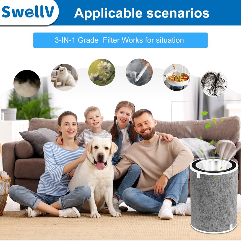 SwellV 2Pack HP201 HP202 Replacement Filter Compatible with Shark HP200