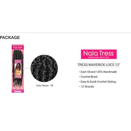 Janet Collection Nala Tress MAVERICK LOCS Crochet Braid 12 (1 (Jet Black))