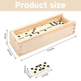 Dominoes Game Set for Kids Adults,Double Six Dominoes Set,28 Tiles Classic Domino Set Professional Domino Tiles,Retro Domino Game with Wooden Box,Traditional Games Gift for Family Board Games
