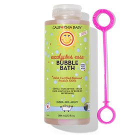 California Baby Eucalyptus Ease Bubble Bath | 100% Plant-Based Ingredients | Refreshing Eucalyptus Scent | Hypoallergenic Bubble Bath for Sensitive Skin | Bubble Wand Included | 384 mL / 13 oz.