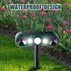 Qualirey 2 Pcs Solar Nocturnal Ultrasonic Light Animal Repeller Outdoor