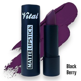Vital Horizon Matte Lipstick – 27 Rich Shades – Long-Lasting, Waterproof, Non-Drying Formula (Black Berry)