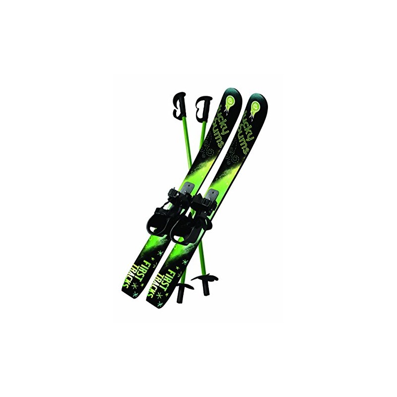 Lucky Bums Kids Beginner Ski and Pole set with Bindings,