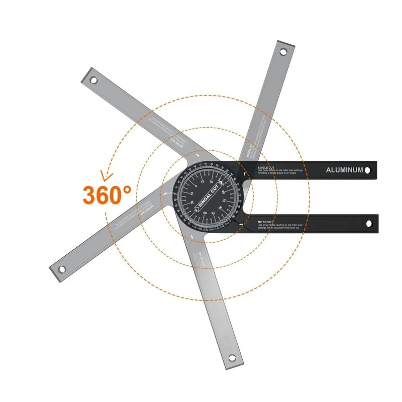 AIMALL 360° Woodworking Protractor Horizontal Angle Gauge - Precision CNC