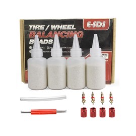 E-SDS Tire Balance Beads 4 oz x 4, Tire Beads for Balance, Tire/Wheel Balancing Beads for Car/RV/Truck/Motorcycle with Installation Tools
