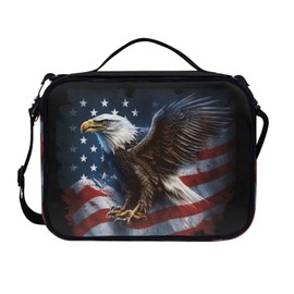 Showudesigns American Flag Eagle Bible Cover for Men Bible Carrying Book Case Patriotic Bible Protective with Handle and Zippered Pocket Christian Gifts 4th of July Bible Holder