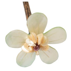 CCcollections Wooden Hair Pins for Women | Vintage Hair Accessories for Women | Decorative Pin for Daily Wearing, Casual, Party, Travel, & Weddings - Flower A Green