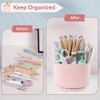 SKYDUE Makeup Organizer, Rotating Pencil Pen Holder for Desk, Dual-Purpose