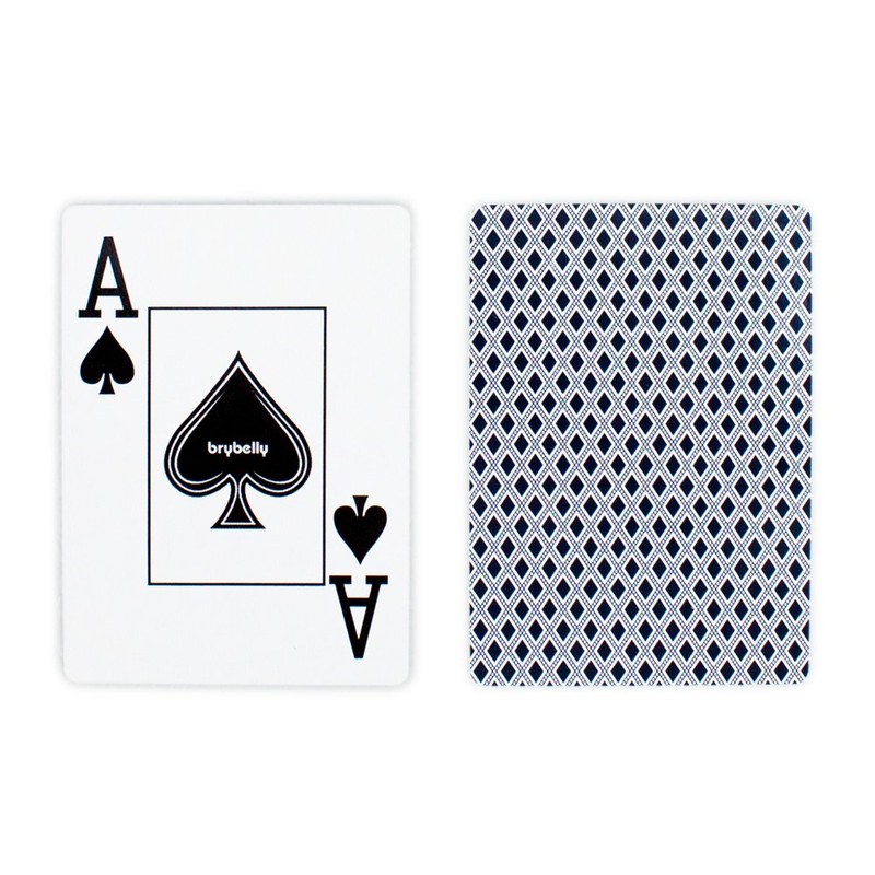 Single Blue Deck, Wide Size, Jumbo-Index, Plastic-Coated Playing Cards by