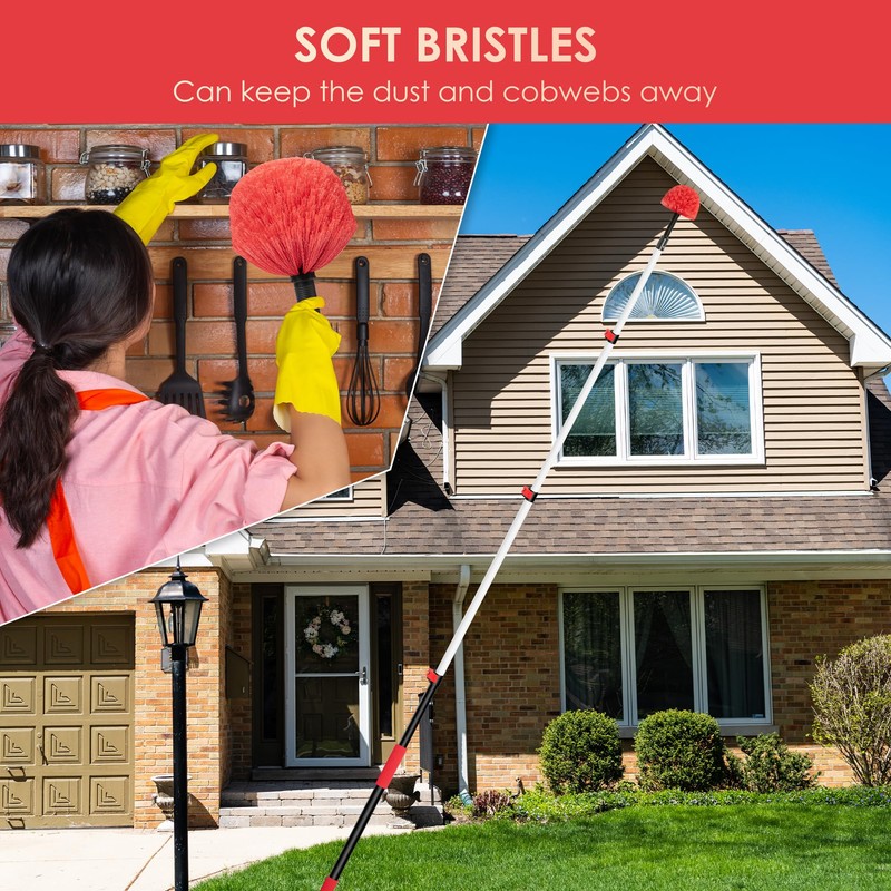 5-12 FT Cobweb Duster with Extension Pole, 20 FT High