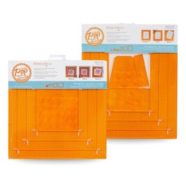 Kimberbell Orange Pop Rulers Bundle – Square Set of 4 + Rectangle Set of 6 | Quilting & Sewing Rulers with Slip-Stop Grip | Easy Block Centering for Quilting, Embroidery, and Appliqué