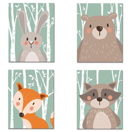 MEZHEN Poster Tiere Bilder Babyzimmer Deko Poster Waldtiere Bilder Kinderzimmer Schlafzimmer Deko Wall Decor Posters Geschenke Mädchen Jungen