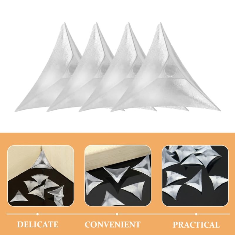 HOMSFOU 200pcs Stair Inside Corner Clear Dust Guards Decorative Triangle