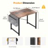 Computer Desk with Storage Bag, Metal Frame Study Table