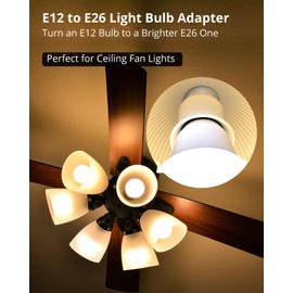 JACKYLED 10-Pack E12 to E26 E27 Adapter Chandelier Light Socket E12 to Medium Socket E26 E27 Converter Bulb Base Adapter Converter