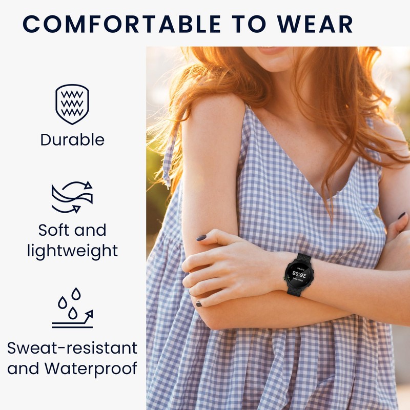 kwmobile Braided Silicone Strap Compatible with Garmin Forerunner 55 Strap