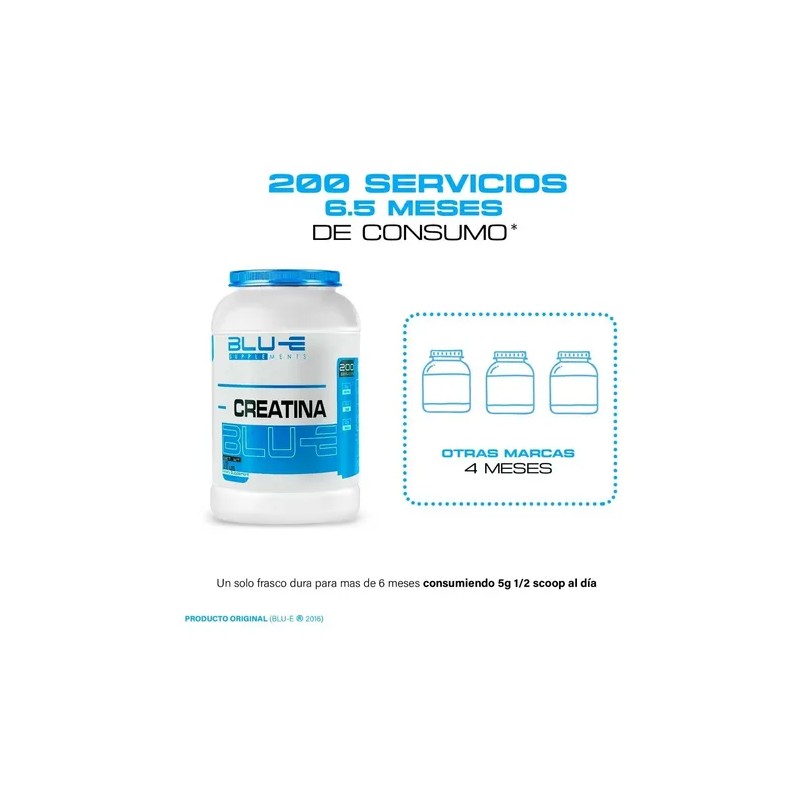Creatina Blu-e Monohidratada 1k 200 Servicios Varios Full