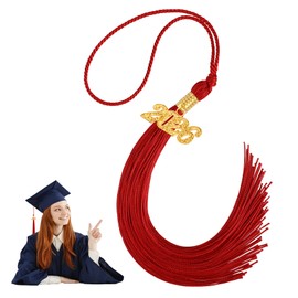 CDIXlmuz 2026 Red Tassels for Graduation Hat with Gold Tassel Charm, Gifts for Graduates 2026, Grad Cap Decorations, 2026 Graduation Decorations Class of 2026, Grad Tassels Decoration Gifts