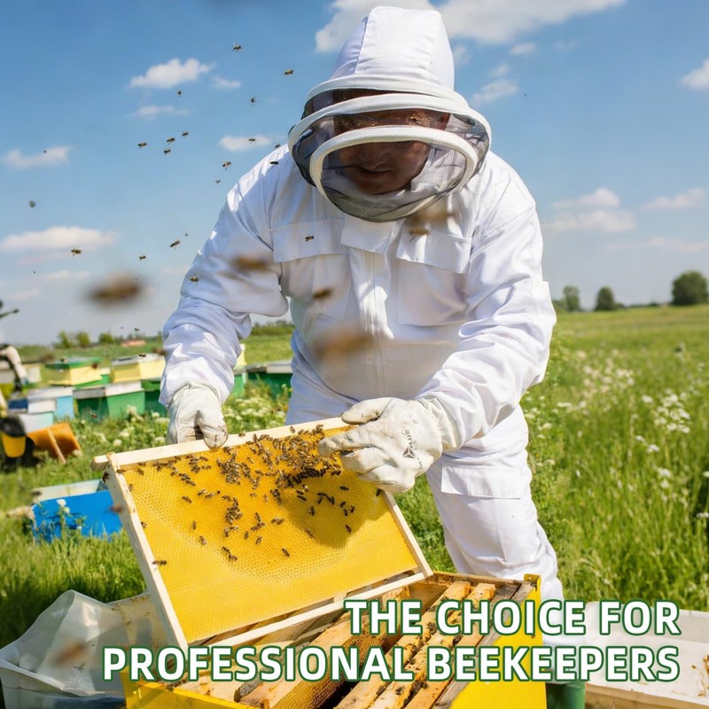 POLLIBEE 35Pcs Beekeeping Supplies Starter Kit with Bee Suit,Smoker &
