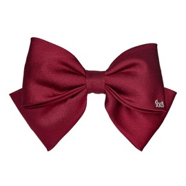 Vintage Double Bow Hair Clip for Women, SHE'S FREE STYLE JUST FOR YOU Romantic Classic Bow Hair Clips with Premium Polyester, Elegant Hair Accessory Gift (Red)