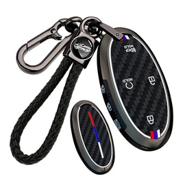 ontto luminous car key cover fit for Hyundai Tucson NX4 Kona SX2 Ioniq 6 Grandeur Azera Elantra Sonata 2022-2025 Metal Smart Shell case key holder keyring keychain styling Accessories 7 buttons Black