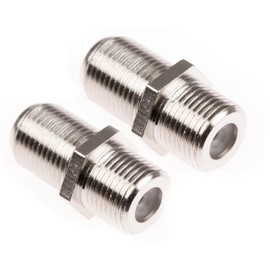 2 x F Type Connector Satellite Cable Female to Female Coupler Joiner Gender Changer