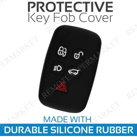 RemoteSuperMarket Key Fob Cover for 2011-2017 Jaguar XJ Remote Case Rubber Skin Jacket