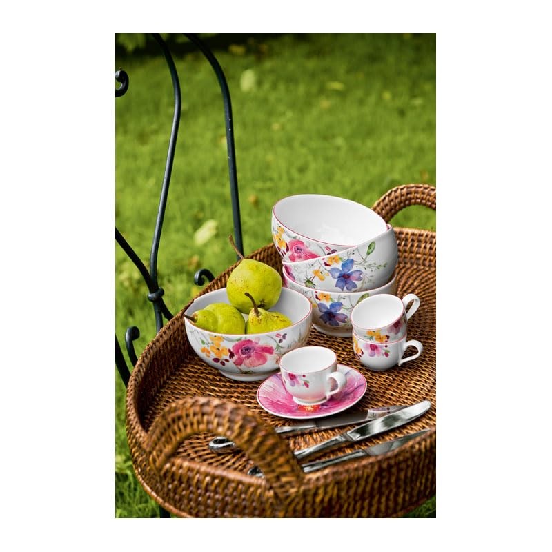 Villeroy & Boch Mariefleur Gris Basic Ciotola, Porcellana Premium, Bianco/Multicolore