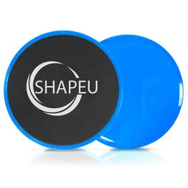 SHAPEU Glide Discs - Dual Sided Core Gliders for Carpet or Hardwood Floors. Abdominal Exercise Equipment with Training Guide Plus Bonus Digital Workouts