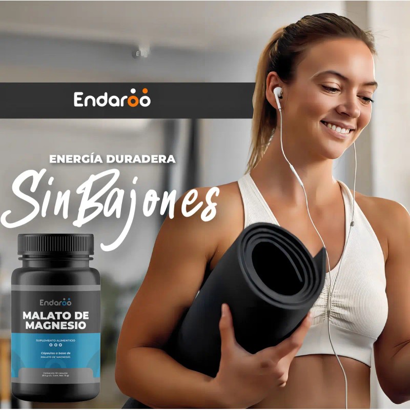 Malato Magnesio 500 Cápsulas Alta Absorción Gluten