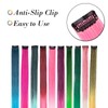 10Pcs 20" Rainbow Color Straight Hair Extensions Clip in Multi-Color