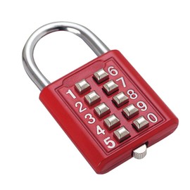 10 Digit Push Button Combination Padlock, 1Pc Multi-Colored 5 Digit Locking Mechanism Digital Anti-Theft Security Password Lock Without Key for Locker Drawer Luggage etc.