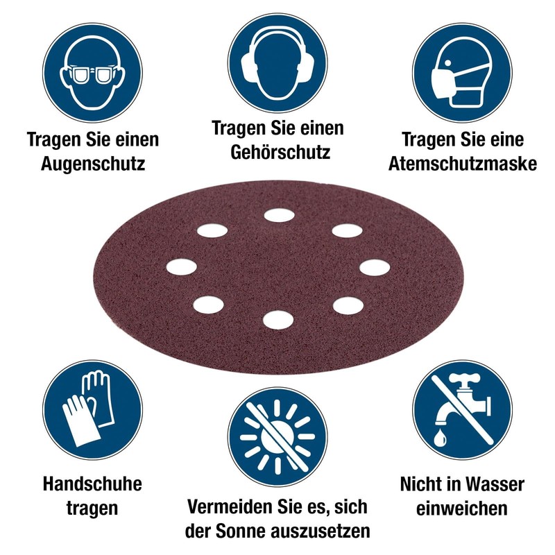 BOOMET Sandpaper Velcro Sanding Discs 125 mm 8 Hole Sets