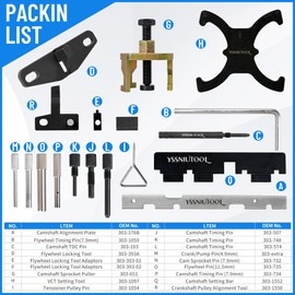 18pc Timing Tool for Ford, Engine Timing Tool Kit Camshaft Flywheel Locking Tools for Ford Fiesta Fusion Escape Mazda 1.4 1.6 1.8 2.0 Di/TDCi/TDDi ECOBOOST 1.6 Ti-VCT 1.5 1.6 VVT 2.5L Replace 303-1097