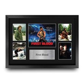 HWC Trading Rambo 1 Gifts Printed Signed Autograph Presentation Display Montage for Movie Memorabilia Fans - A3 Framed