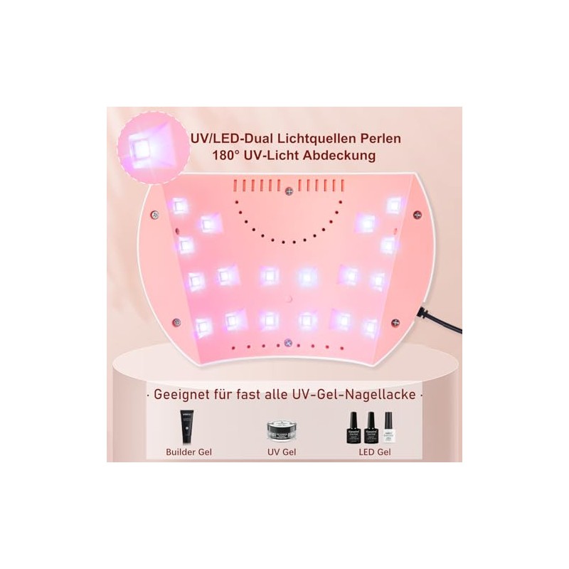 LKE 54W UV Lamp for Gel Nails with LCD Display