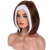 WTHCOS Mixed White and Brown Wigs for Women Girls Short