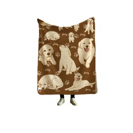 Infinite Pack Golden Retriever Blanket | Dog Pattern Fleece Throw Blanket | Golden Retriever Themed Blanket for Humans Adults