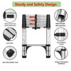DEZEX Telescoping Ladders 8.5 FT Stainless Steel Ladder - One-Button