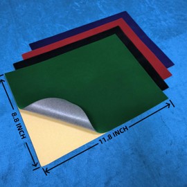 4 Pcs Self-Adhesive Velvet Flocking Liner Sheet for Jewelry Box Decoration,DIY Flocking Sewing Material(Multi-Color) (4, Multi-Color)