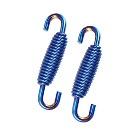 Motoforti 2 Pcs Motorcycles Universal Exhaust Pipe Spring 55mm 2.17" Stainless Steel Exhaust Pipe Spring Hook Modified Accessory Blue Long-Lasting